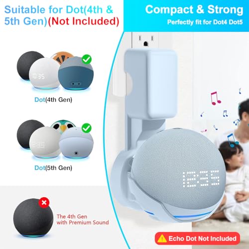 ZORBES® Wall Mount for Alexa Echo Dot, Outlet Hanger Stand for 5th & 4th Gen Holder with Cable Management, Wall Mount Accessories Holder Only 3 PCS ZORBES® Wall Mount for Alexa Echo Dot, Outlet Hanger Stand for 5th & 4th Gen Holder with Cable Management, Wall Mount Accessories Holder Only 3 PCS